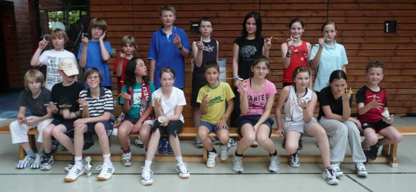 Teilnehmer des Badminton-Familiencup in Korntal